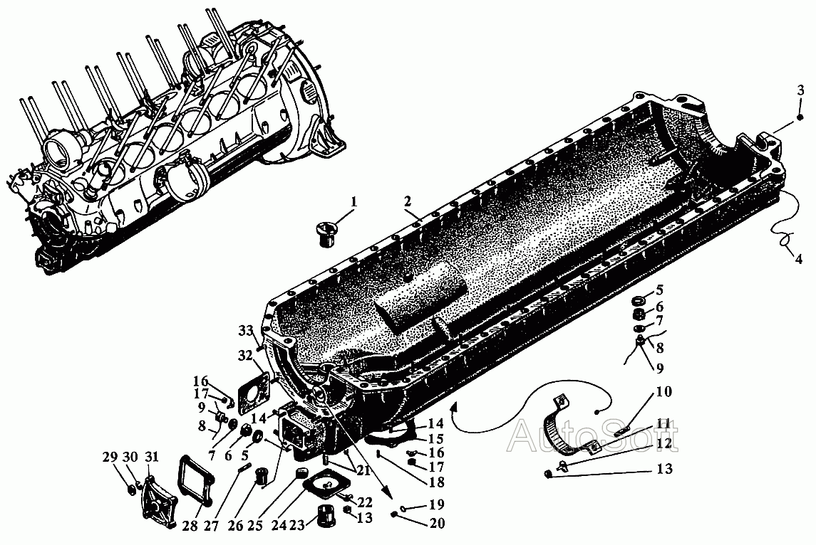 Крепление двигателя на автомобиле МАЗ-551605